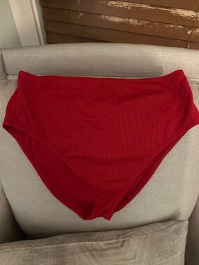 Shade & Shore (Target) High-Waist Ribbed Red Bikini Bottom